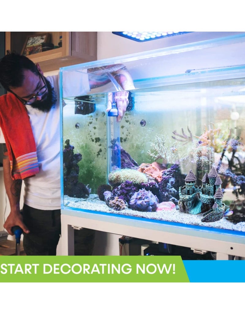 زينات حوض السمك قلعة، منزل للاختباء لسمكة الذهب، إكسسوارات كهف أكواريوم واقعية للمياه المالحة والعذبة، زينة منزلية لحوض صغير إلى كبير سعة 5-150 جالون - Image 3